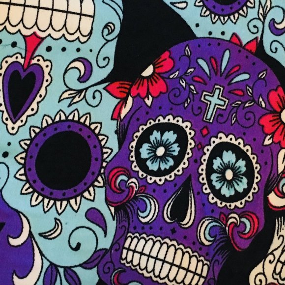 NEW Girls Halloween Skull Leggings, Soft Yoga Pants, Kids Costume - Picture 2 of 7